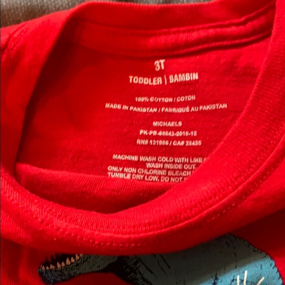 Little Firecracker T-Rex Red T Shirt - Picture 4 of 5